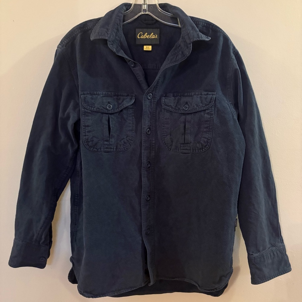 Men’s Cabela's Dark Navy Heavy Cotton Work Shirt, Sz M.
